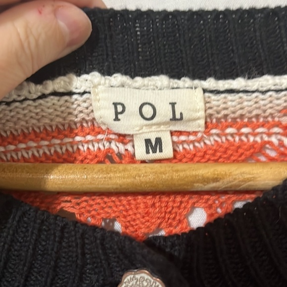 POL Crochet Lace Sleeves Button Down Cardigan - Picture 4 of 7